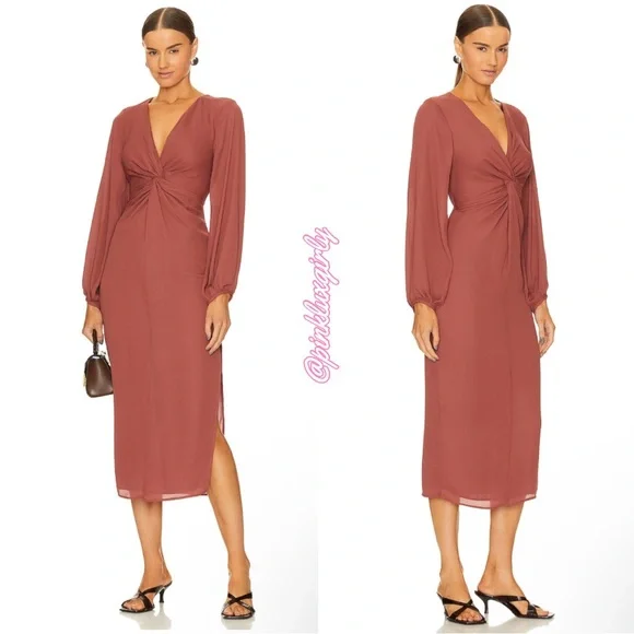 NWT $297 Krisa Twist Front Maxi in Cinnamon 🤎 - Picture 1 of 4